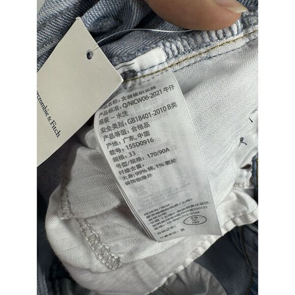 Abercrombie & Fitch Women's Jeans Size 33/16R 90s Straight High Rise Acid Wash - Picture 7 of 10